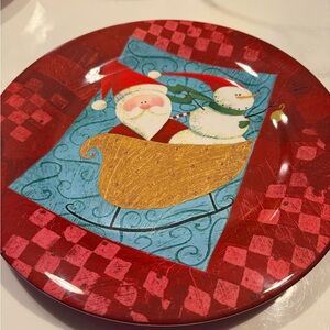 Festive Holiday Plate with Santa and Snowman
10 - 12”  , 6 - 9” plates , 4 bowl